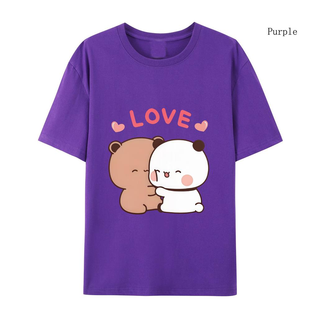 Милая мультяшная женская футболка с изображением медведя панды Bubu Dudu Kawaii Clothing Женская парная футболка Футболка Harajuku