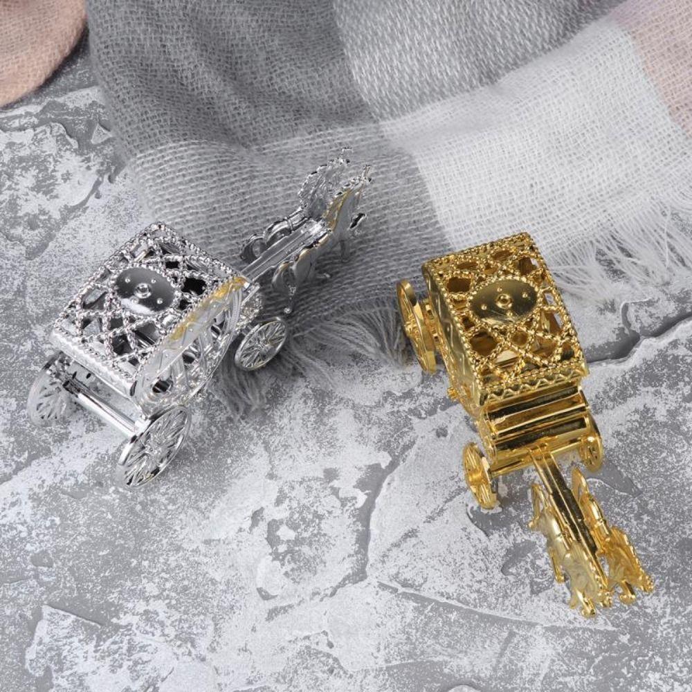 Изысканная каретная конфетница Модель кареты высокого класса Маленькие каретные украшения Свадебная вечеринка