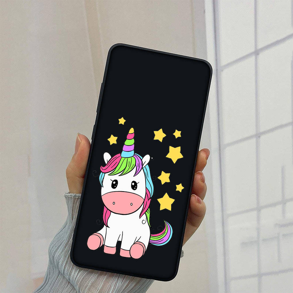 Чехол для телефона Samsung Galaxy S24 S23 iPhone 16 15 14 Plus X Xiaomi Redmi Note 13 12 11 Pro Max 8 9 10 13c XR Huawei OPPO с милым рисунком единорога