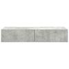 Wall Mounted Shelf with Drawers Concrete Grey 100 x 36 x 19 cm Particleboard