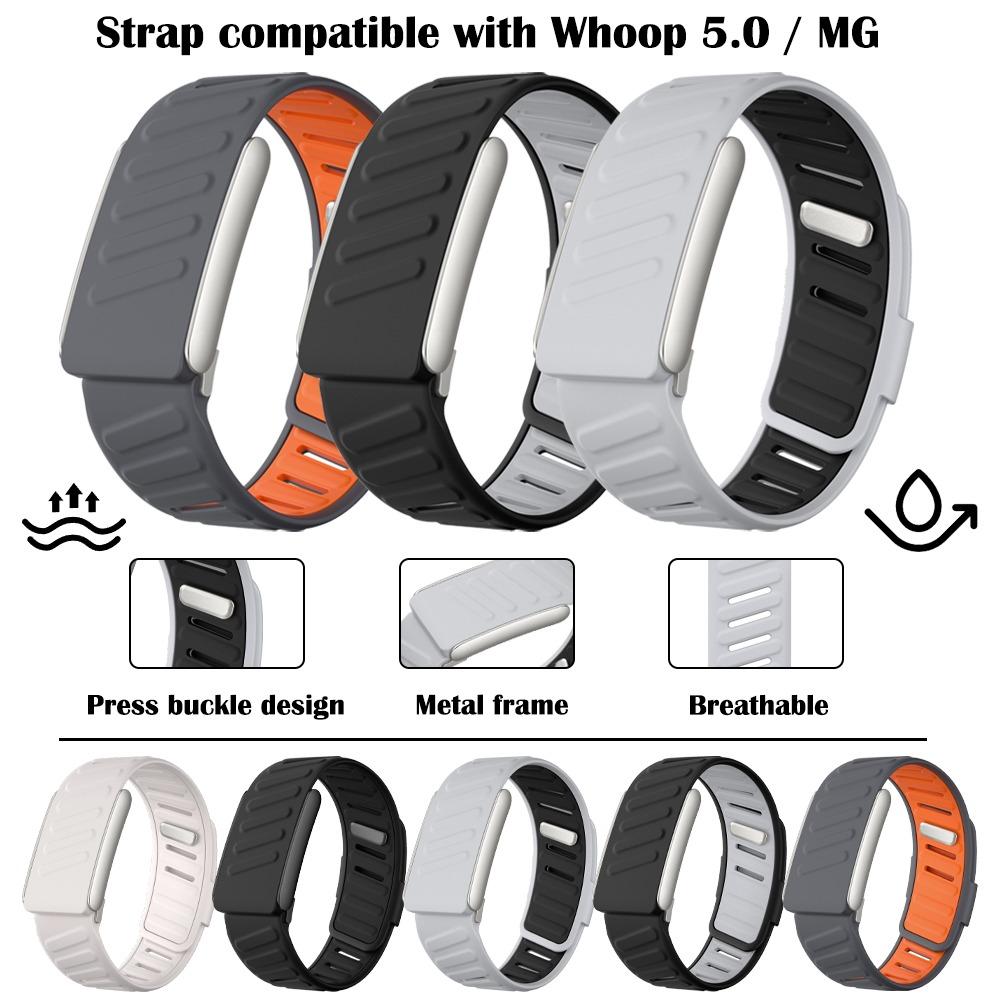 Compatible with WHOOP 5.0 / For Whoop MG WristBand Soft-Touch Silicone Waterproof Sweatproof Soft Adjustable Rubber Band for Whoop 5.0/MG