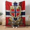 Norway National Football Print Flannel Blanket High Quality Warm Comfortable Cover for All Seasons Perfect for Gifts Home Decor