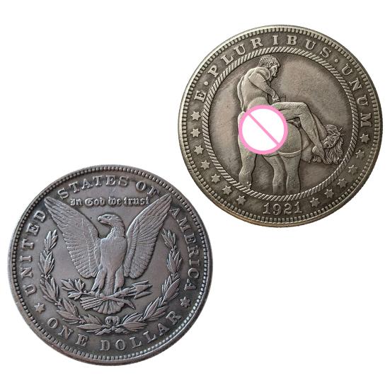 Сексуальная монета вызова, винтажная монета вызова для взрослых, жетон удачи, двухсторонняя монета, коллекционный подарок для коллекционеров монет