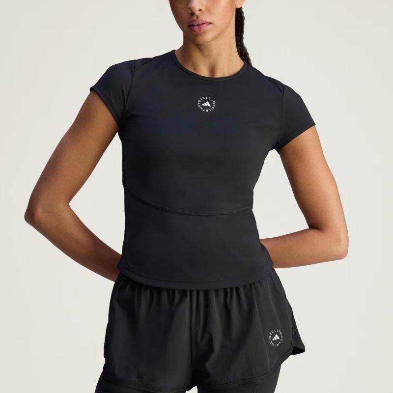 adidas X Коллаборация Stella McCartney Футболка с круглым вырезом, простой пуловер, с короткими рукавами, женский топ JW4563