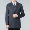 Двустороннее шерстяное кашемировое пальто для мужчин среднего возраста, толстое шерстяное пальто с лацканами пиджачного типа, внешняя куртка с пуховой подкладкой для пап