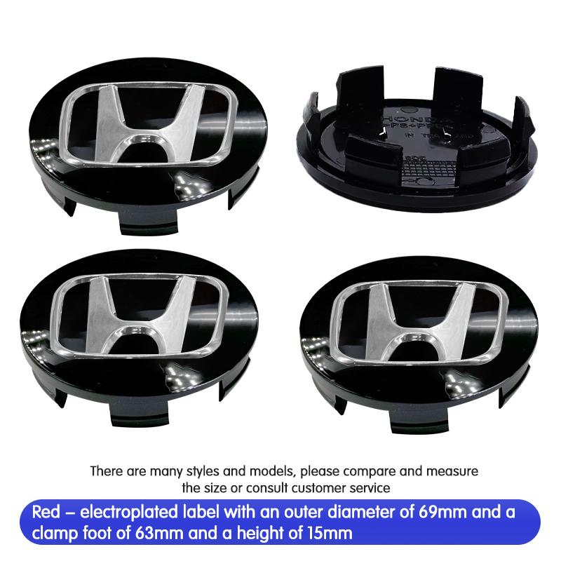 4pcs 69mm 62mm 58mm For Honda Car Wheel Center Cover Rim Hub Caps Accord Fit Jazz CRV CRZ City Alice Odyssey Badge logo Emblem