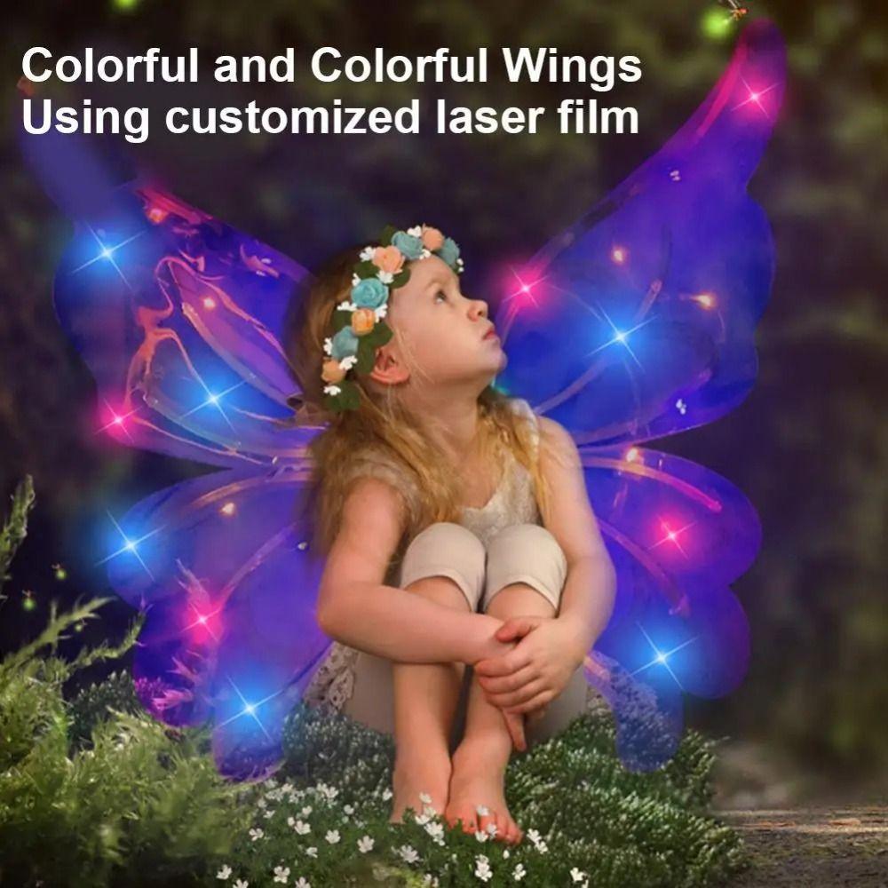Fluttering Wings LED Electric Butterfly Wings Creative Glowing Electric Fairy Wings Party