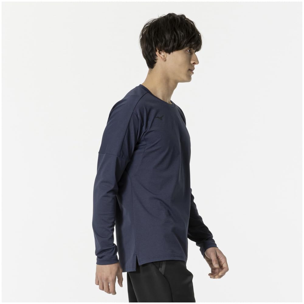 Mizuno Тренировочная одежда Мягкая Сухая С длинным рукавом Впитывающая пот Быстросохнущая 32MAB029 Васильковая футболка UPF50+ Мужская