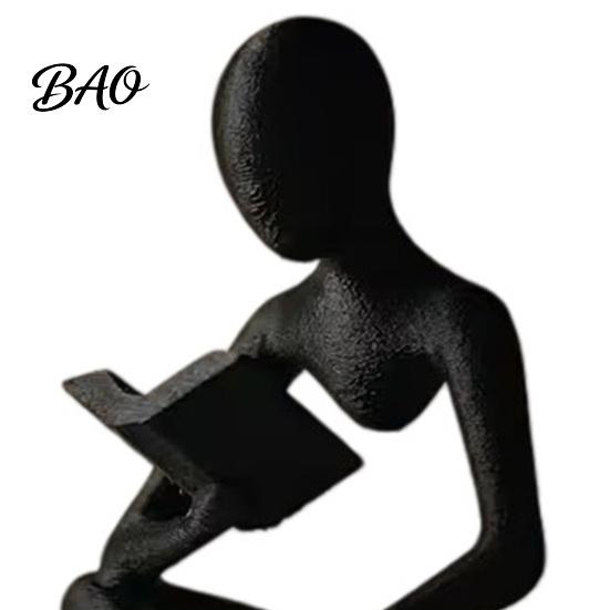 Книжная полка в индустриальном стиле, 3D-печатное украшение для книжной полки, Статуэтка Мыслителя, Абстрактное художественное украшение, Скульптура для чтения, Эстетичная скандинавская минималистичная фигурка,