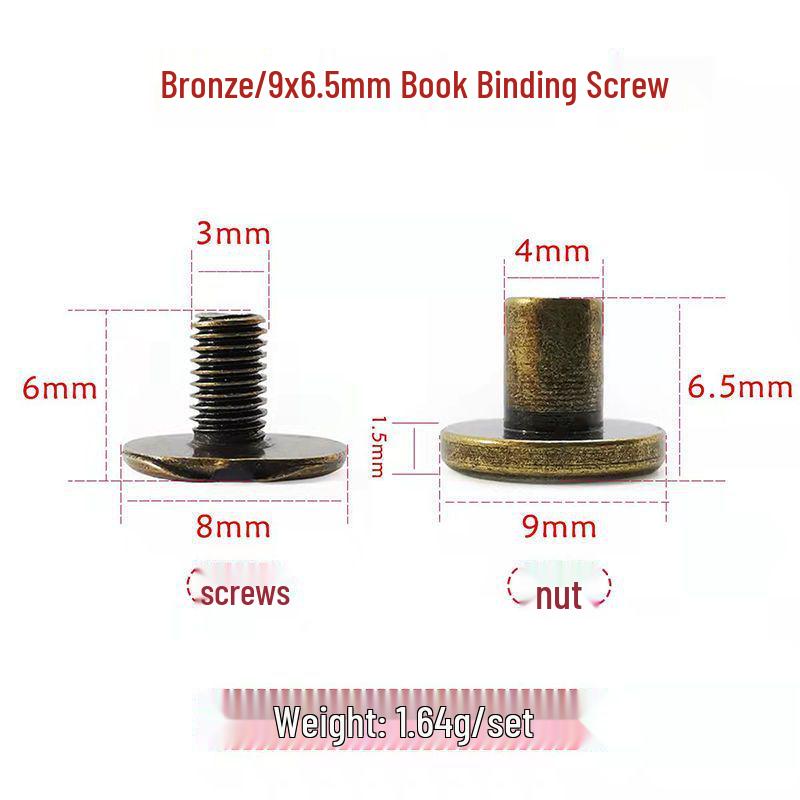 Сумка-винт из нержавеющей стали «папа-мама» с пряжкой из чистой меди и заклепками с плоской головкой, аксессуары для фиксации