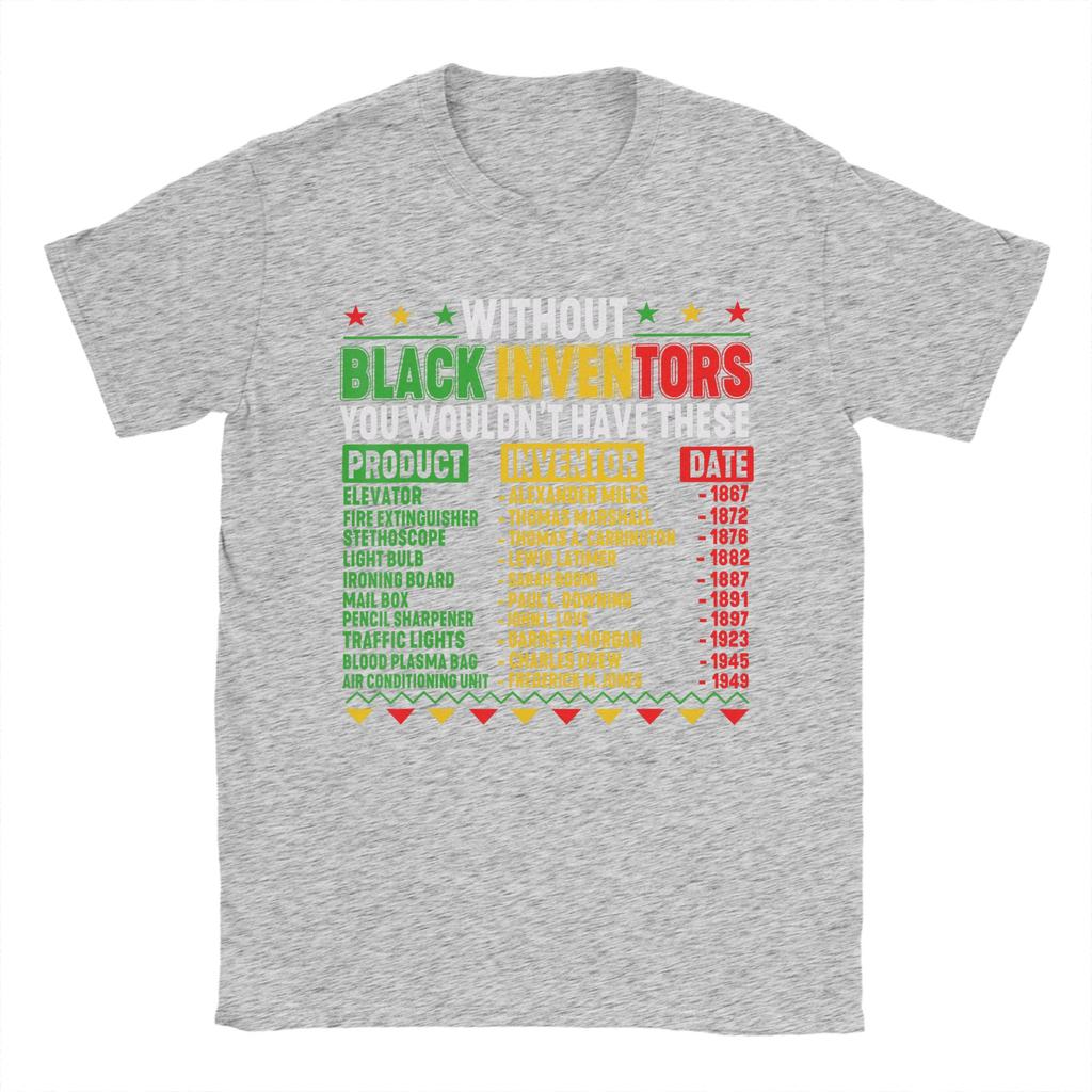 Without Black Inventors Black History Month T Shirts Mens 100 Cotton TShirts Round Collar Tees Short Sleeve Clothing