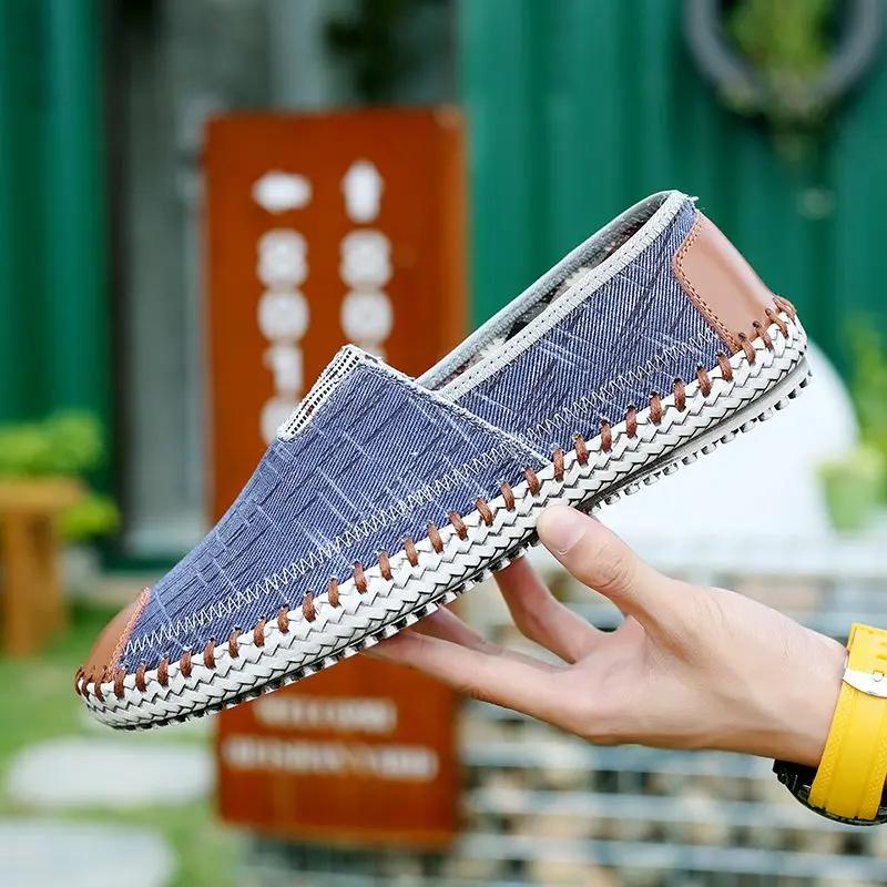 FashionSneakers Мужские повседневные кроссовки из вулканизированной ткани для мужчин Новые слипоны для работы Акция Распродажа Взрослые Дизайнерские Роскошные Элегантные Бесплатная доставка