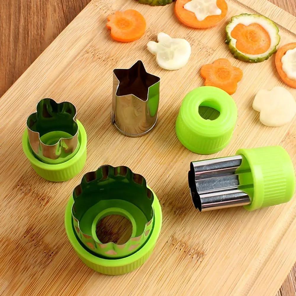 12pcs/set Vegetable Fruit Cutter Stainless Steel Flowers Cartoon Shape Mold Cake Biscuit Cutting Mold Kitchen Cookie Cutter Tool