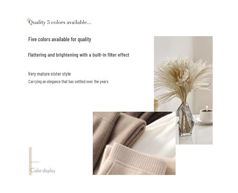 Женские шерстяные вязаные широкие кашемировые брюки Ordos City с карманами