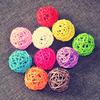 10pcs 3cm Artificial Straw Ball Rattan Ball Christmas Decors Kindergarten Ornament Birthday Party