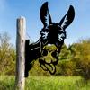 Силуэт осла с высунутым языком – симпатичное украшение для садовой ограды, идеальное фермерское изделие для декора садовой вечеринки