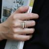 Elegant Korean Girls Cool Trendy Women Open Ring Rectangular Finger Rings Hollow Ring
