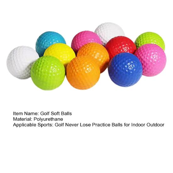 12 шт., реалистичные мячи для гольфа с ямочками, долговечные, улучшают точность, никогда не теряют тренировочные мячи для использования в помещении и на открытом воздухе