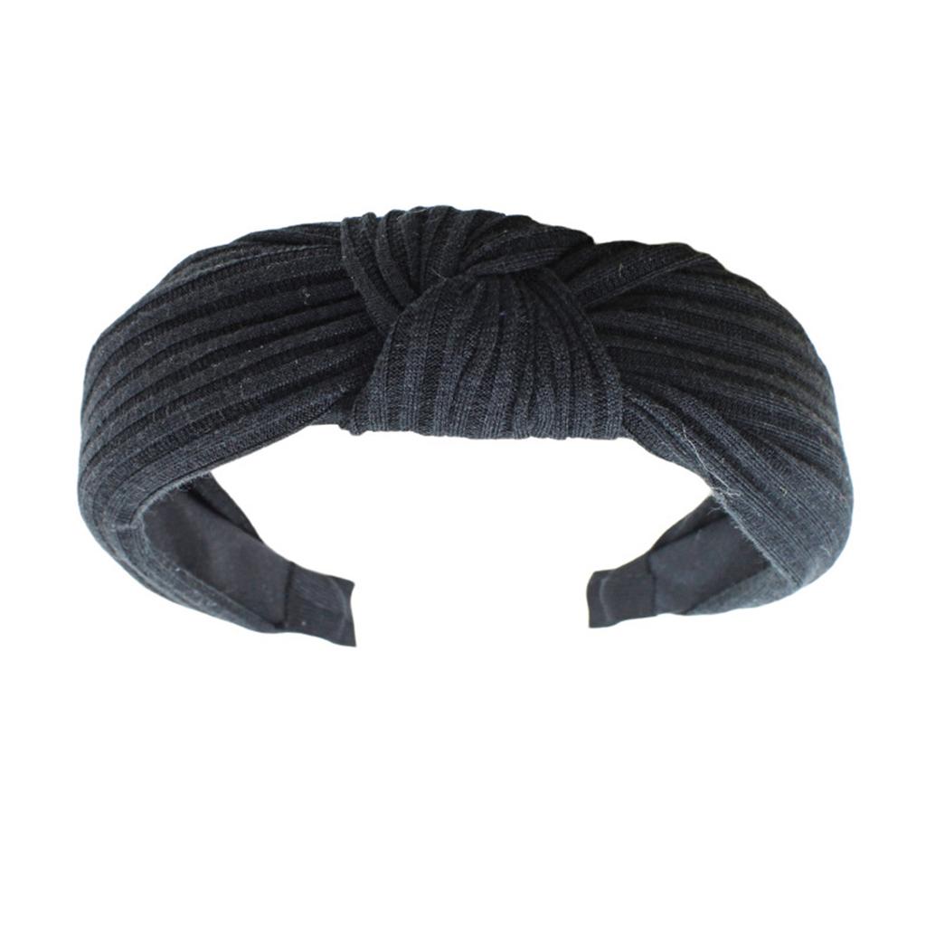 Knotted Headband for Women Fashion Knitted Fabric Hairhoop High Skull Wide Headband for Face Washing and Daily Skincare