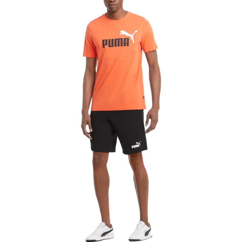 Puma Спортивные шорты средней посадки с принтом логотипа-буквы Мужские шорты Черные 586709-01