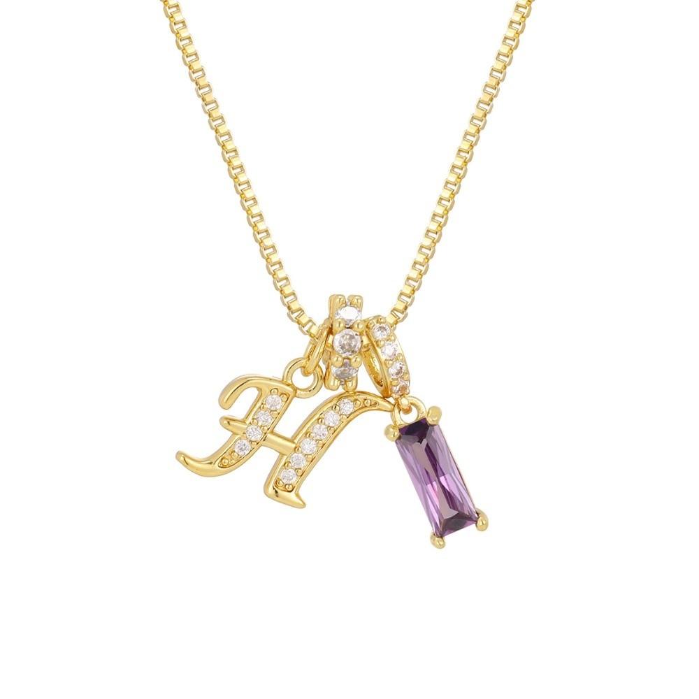 Adjustable Letter Jewelry Hypoallergenic Shiny Zircon Embedded Geometric Pendant Necklace Geometric Design Dopamine Style