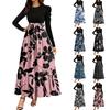 Women's Floral Print High Waist Fashionable And Elegant Dress