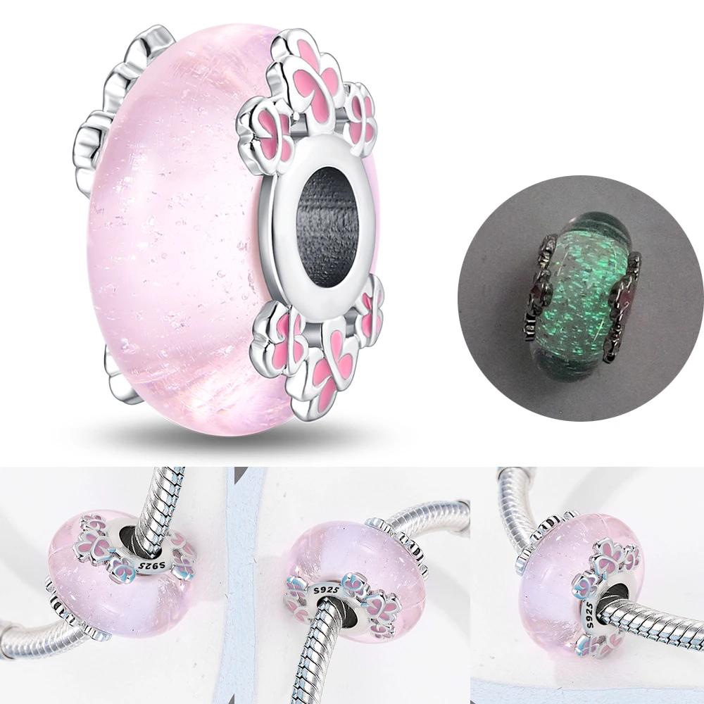 Новый Медный Красочный Цветок Муранское Стекло Шарм Подходит Оригинальный Браслет Ожерелье Сердце Муранское Стекло Сделай Сам Изысканные Ювелирные Изделия