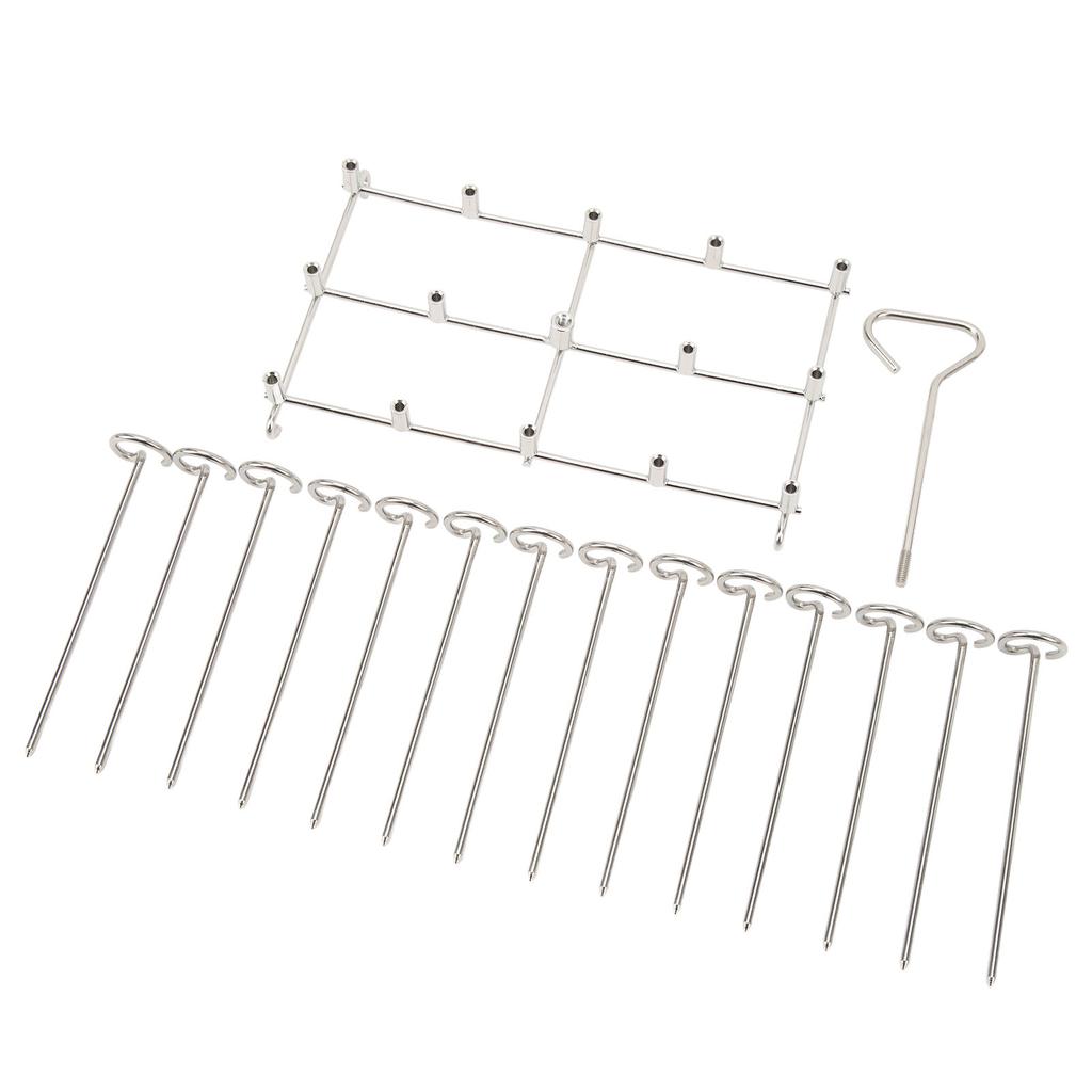 Skewer Stand Fryer Grill Rack Set Stainless Steel Vertical BBQ Grill Rack Round Rotating Fryer