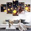 Buy 5 Pieces Wall Art Canvas Game Anime Genshin Impact Girl  Posters Home Decor Modern Living Room Paintings Modular Pictures