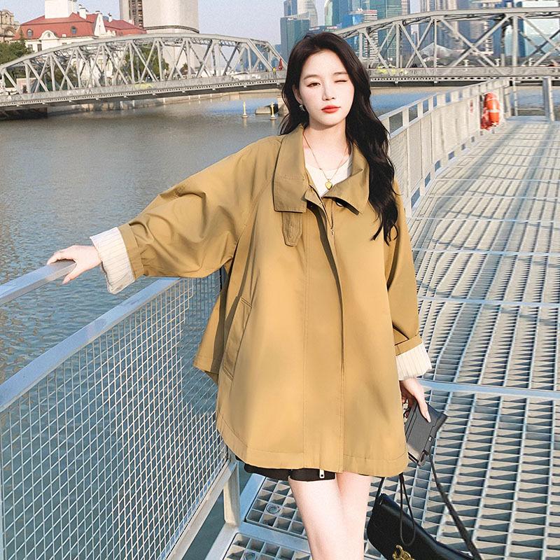Женская ветровка, женское пальто средней длины, новое повседневное пальто на весну и осень