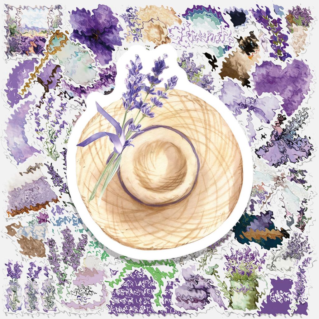 50 Лавандовых Наклеек для Девичьих Дневников, Блокнотов, Чехлов для Телефонов, Бутылок для Воды и Украшений