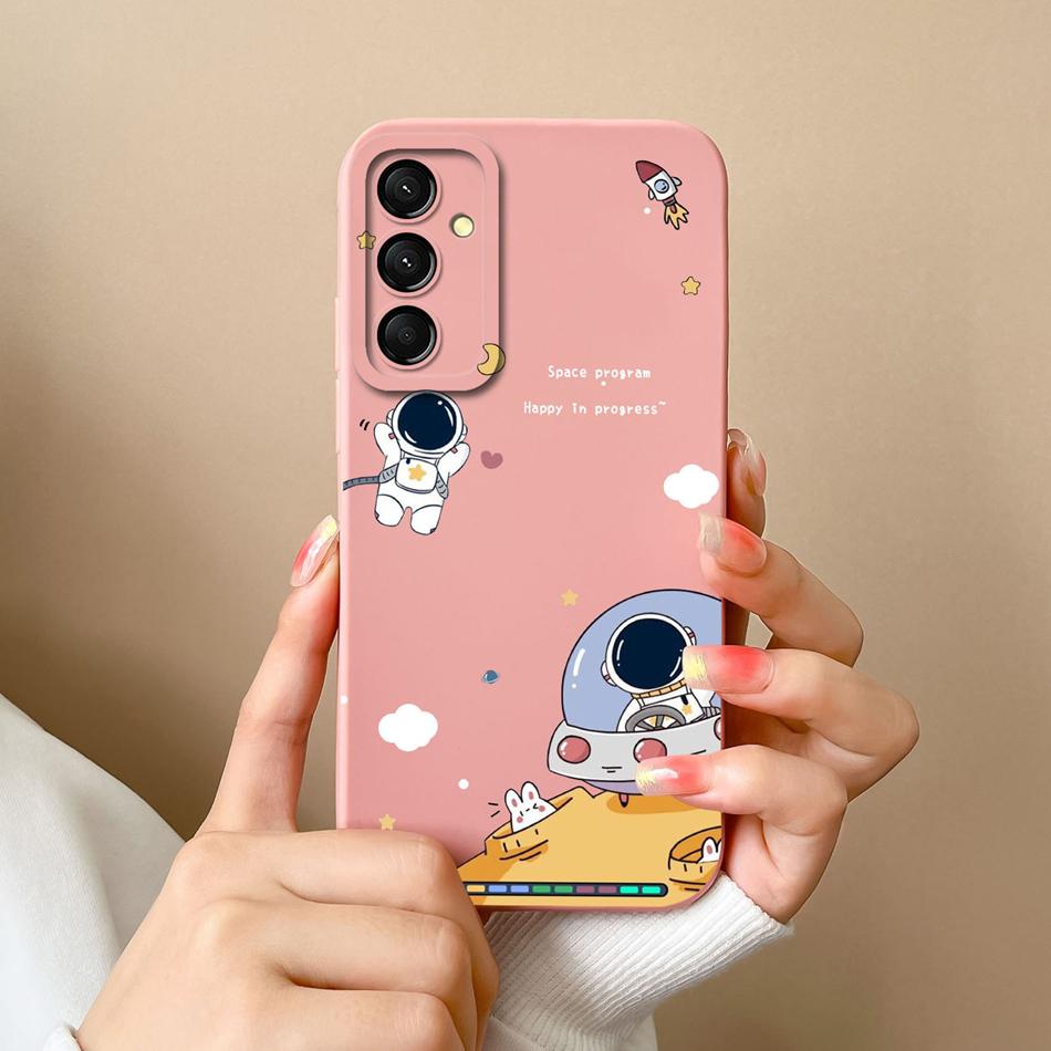 Case For Samsung M35 5G Colorful Flower Bumper For Galaxy M35 Soft Liquid Silicone Camera Protection Anti Choc Phone Back Cover