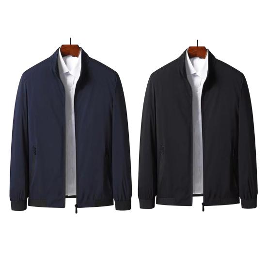 Мужская куртка со стойкой, длинными рукавами и застежкой-молнией, ветрозащитная куртка с карманами, стильная и темпераментная мужская верхняя одежда