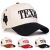 Men TEXAS Letter Embroidered Patchwork Five-sided Baseball Cap Outdoor Adjustable Sunscreen Leisure Hat Spring Autumn Travel Tourism Beach Vacation