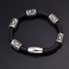 European And American Ladies Men 'S Leather Bracelet Stainless Steel Viking Rune Beads Bracelet Amulet Amulet Bracelet