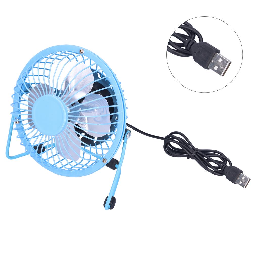 Fan USB Portable Silent Aluminum Blade Desk Desktop Iron Crafts Fans