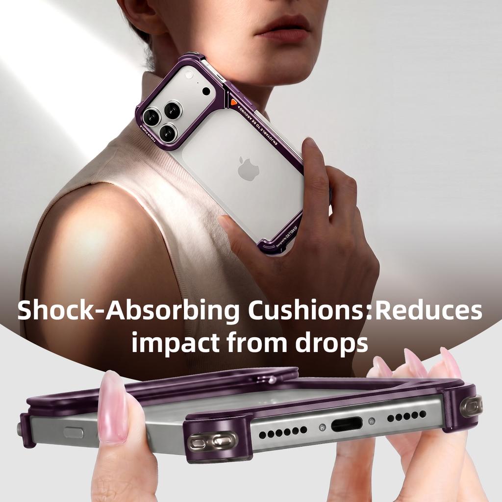 Oatsbasf 9‑Shape Bumper Case for iPhone 18 Pro Max / 17 Pro Max, Phone Cover with Camera Kickstand, Air‑Cushion Shock‑Absorbing