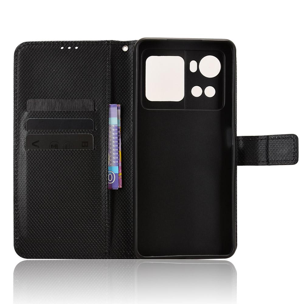 Кожаный чехол-портмоне с ремешком для Cubot X100, чехол для телефона с ромбовидной текстурой.