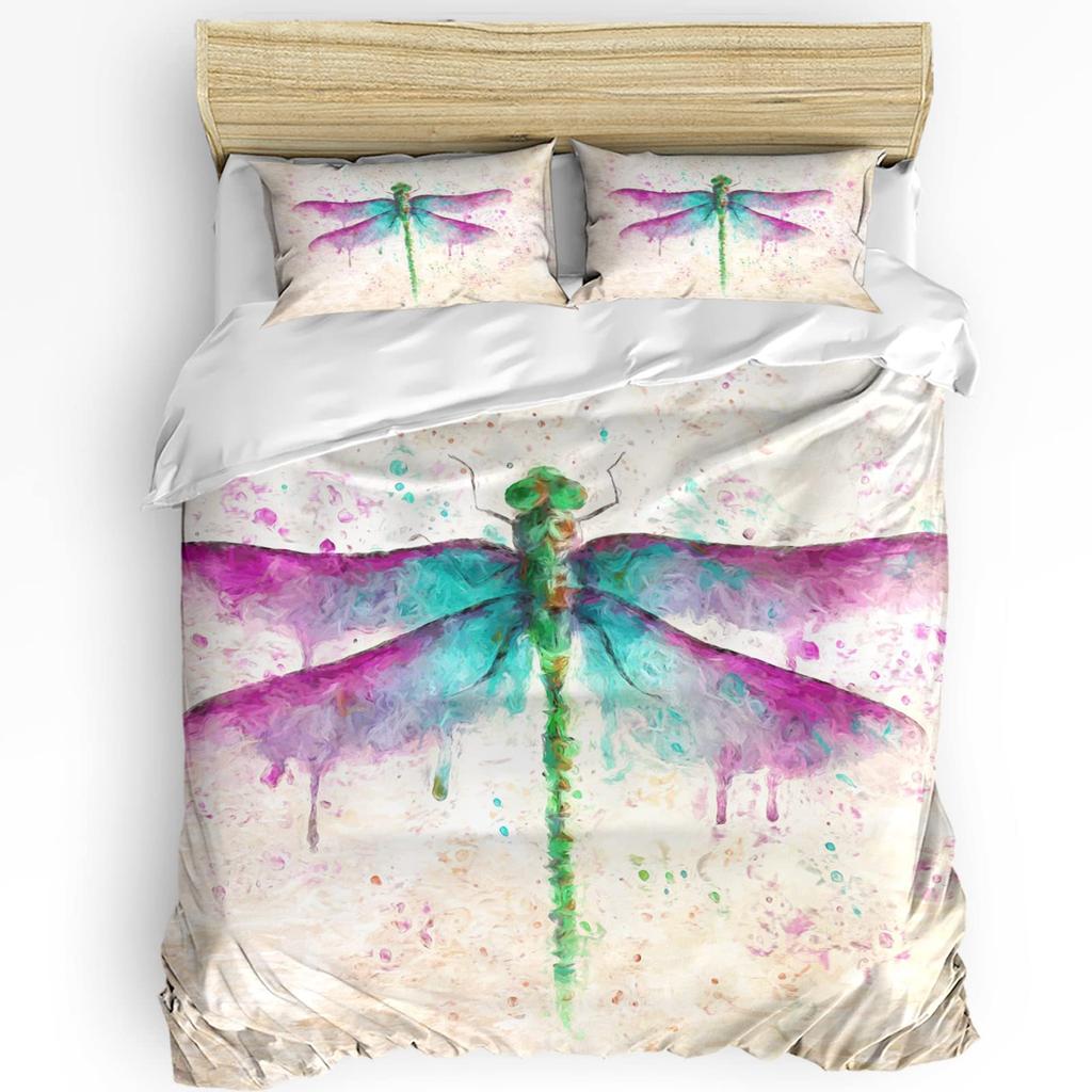 Turquoise Palm Tree Bedding Three-Piece Quilt Cover