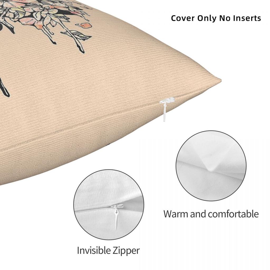 Butterfly Nature Flowers Square Pillowcase Polyester Linen Velvet Creative Zip Decorative Home Cushion Case