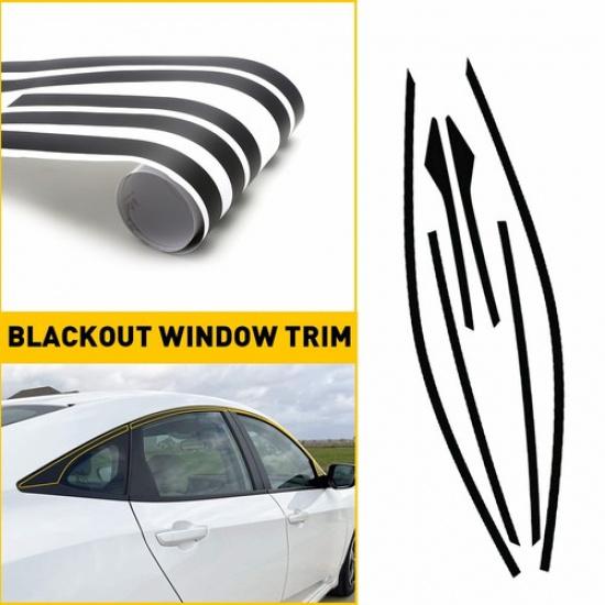 2Set Chrome Delete for Overlay Blackout 2016-21 Honda Sedan Civic Window Trim BL