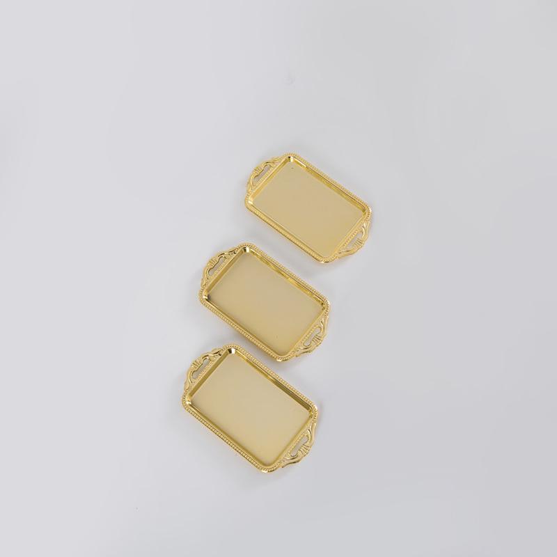 3 шт. Пластиковая тарелка, серебряная гальваническая тарелка, фруктовая тарелка, маленький поднос, золотой поднос для ювелирных изделий, праздничный димсам, 3 стиля