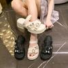 Fashion Flower Slippers Casual Female Shoes Glitter Slides Platform Luxury 2025 Jelly Soft Crystal Floral Slippers