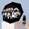 ABBA Печатный 5?Сложить Мини-зонт 8?Складной ветрозащитный зонт с ребрами для женщин, карманный