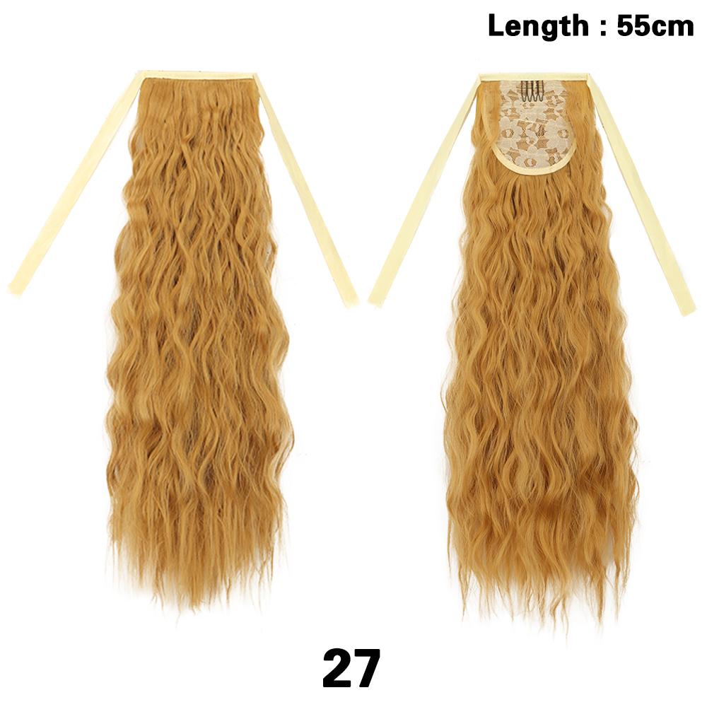 LISI HAIR Синтетическая кукуруза вьющиеся двойной ремень хвостик расширение обертывание вокруг длинные вьющиеся волнистые хвостики шиньон для женщин носить