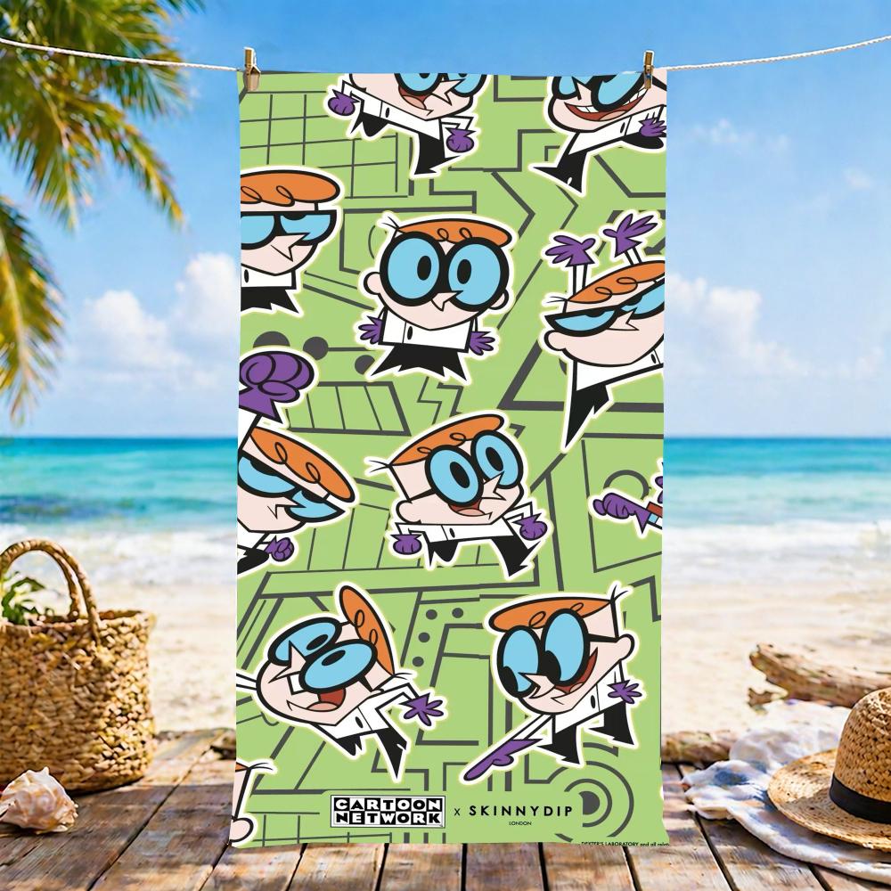 Полотенце D-Dexter'S Laboratory, Микрофибра, Пляжное полотенце, Быстросохнущее, Не собирающее песок, Ультратонкое волокно, Супермягкое.