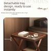 Quick Setup Wooden Small Table Sturdy Base Folding Sofa Table  Home Living Room