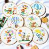 Cartoon Balloon Embroidery Kit Animals Pattern Cloth Embroidery New Cross Stitch Kits  Beginners