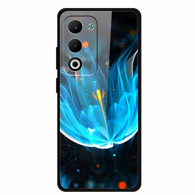 Glass Back Cover For Oppo A5 5G 2025 Phone Case 6.67" Hard Tempered Glass Case For Oppo A5i Pro 4G Case A5iPro Soft Bumper Shell