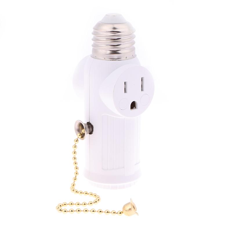 Белый черный штекер питания США к E26 к адаптеру лампы США патрон цоколь цоколь выключатель тяга света Америка преобразование